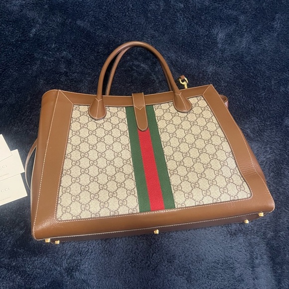 Gucci GG Supreme Monogram Web Large Jackie 1961 Tote - Picture 2 of 15